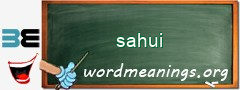 WordMeaning blackboard for sahui